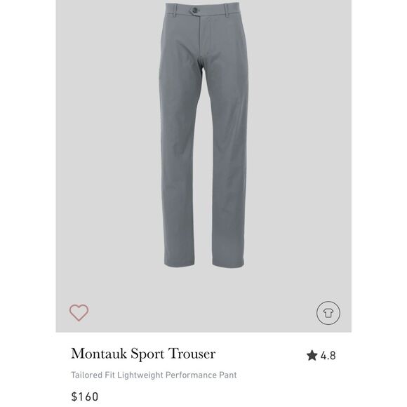 NWT GREYSON Men’s Montauk Trouser 38/32 Slate Gray Performance Stretch Golf Pant - Picture 3 of 13